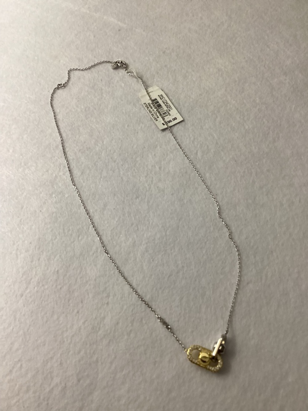 Michael Kors Astor Link Precious Metal-Plated Tone Sterling Silver Pavé Necklace - Picture 4 of 8